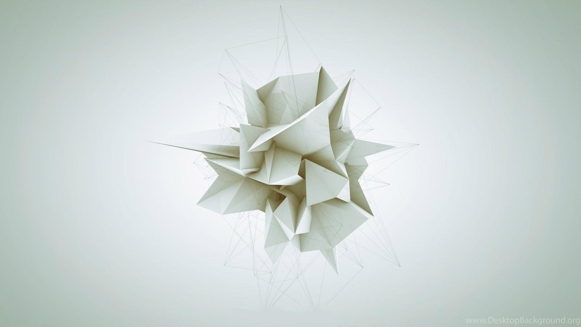 3d White Geometric Wallpaper 1920x1080