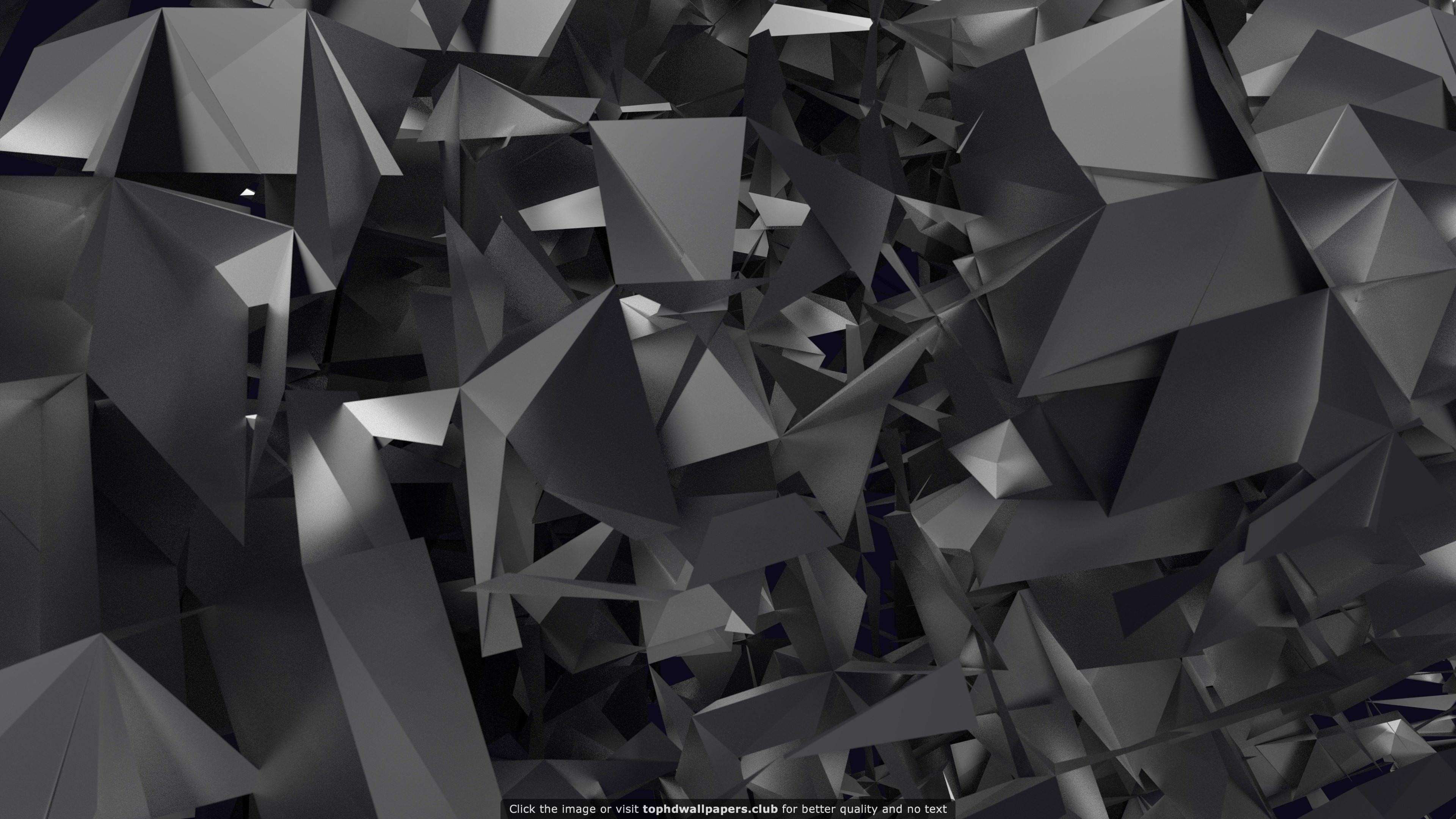 Black 3d Geometric Wallpaper 3840x2160
