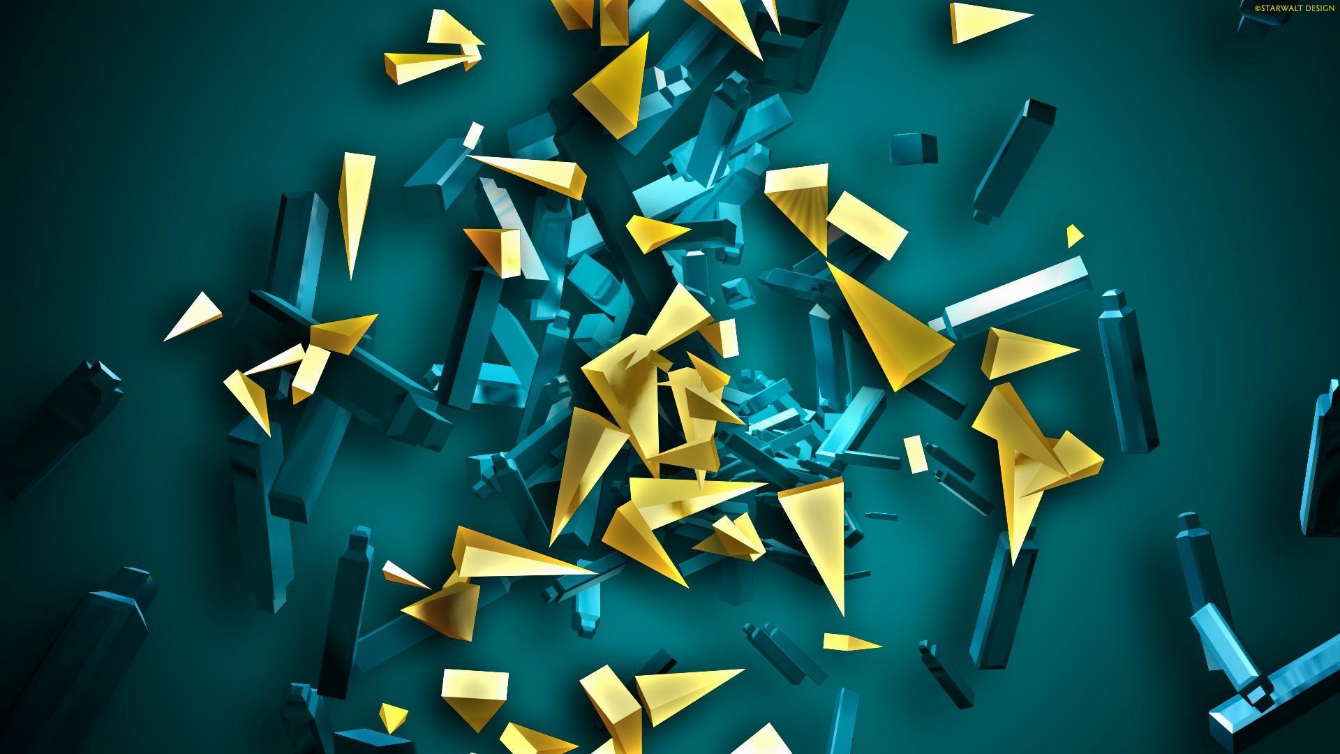 Green 3d Geometric Wallpapers 1920x1080