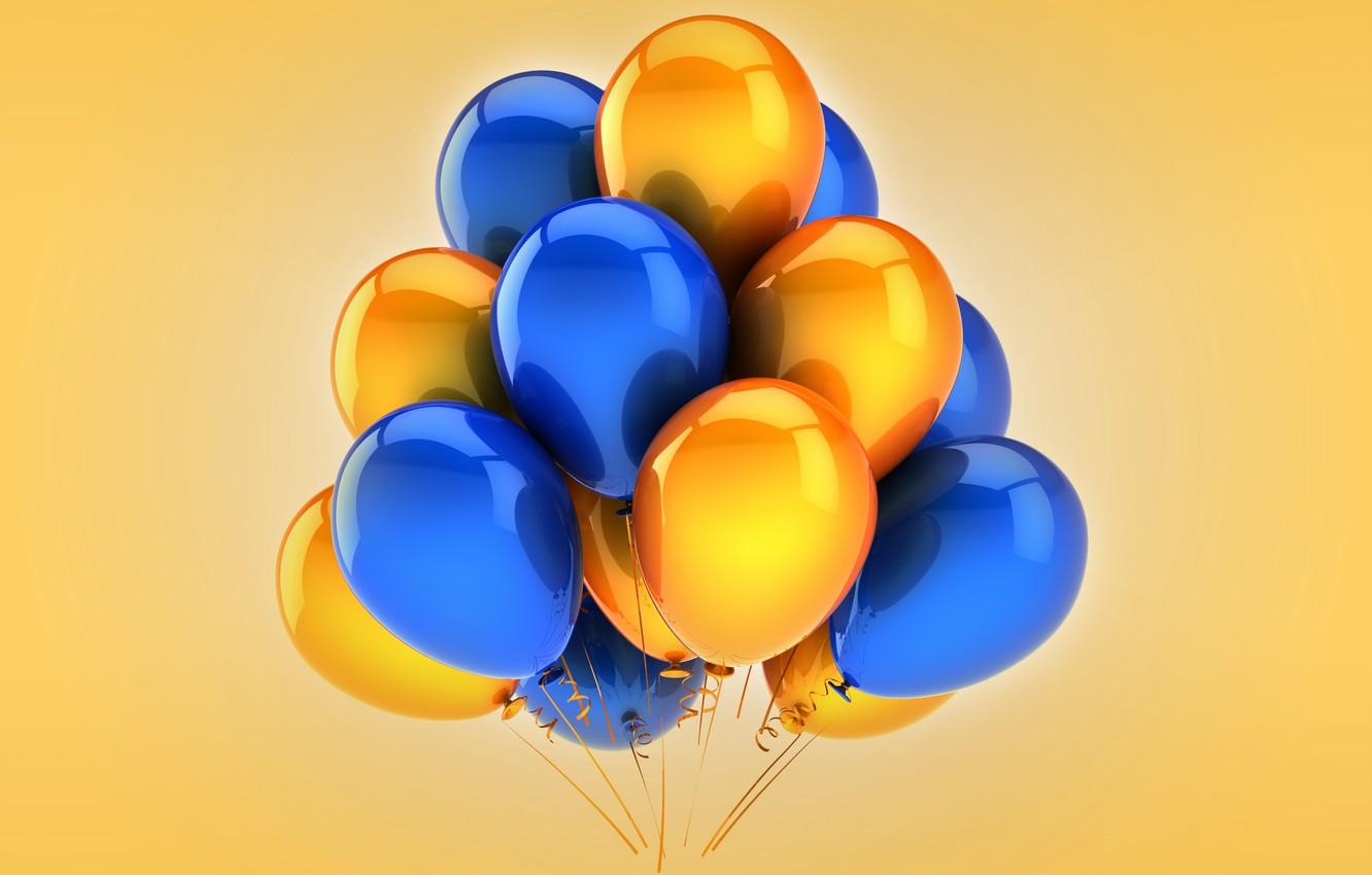 Orange And Blue Border Balloons Wallpaper 1332x850