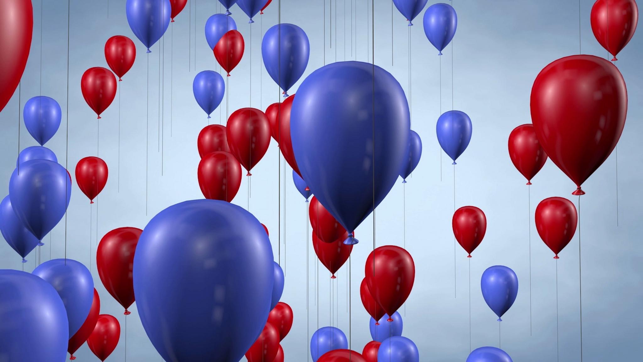 Red White Blue Balloons Wallpaper 2048x1152