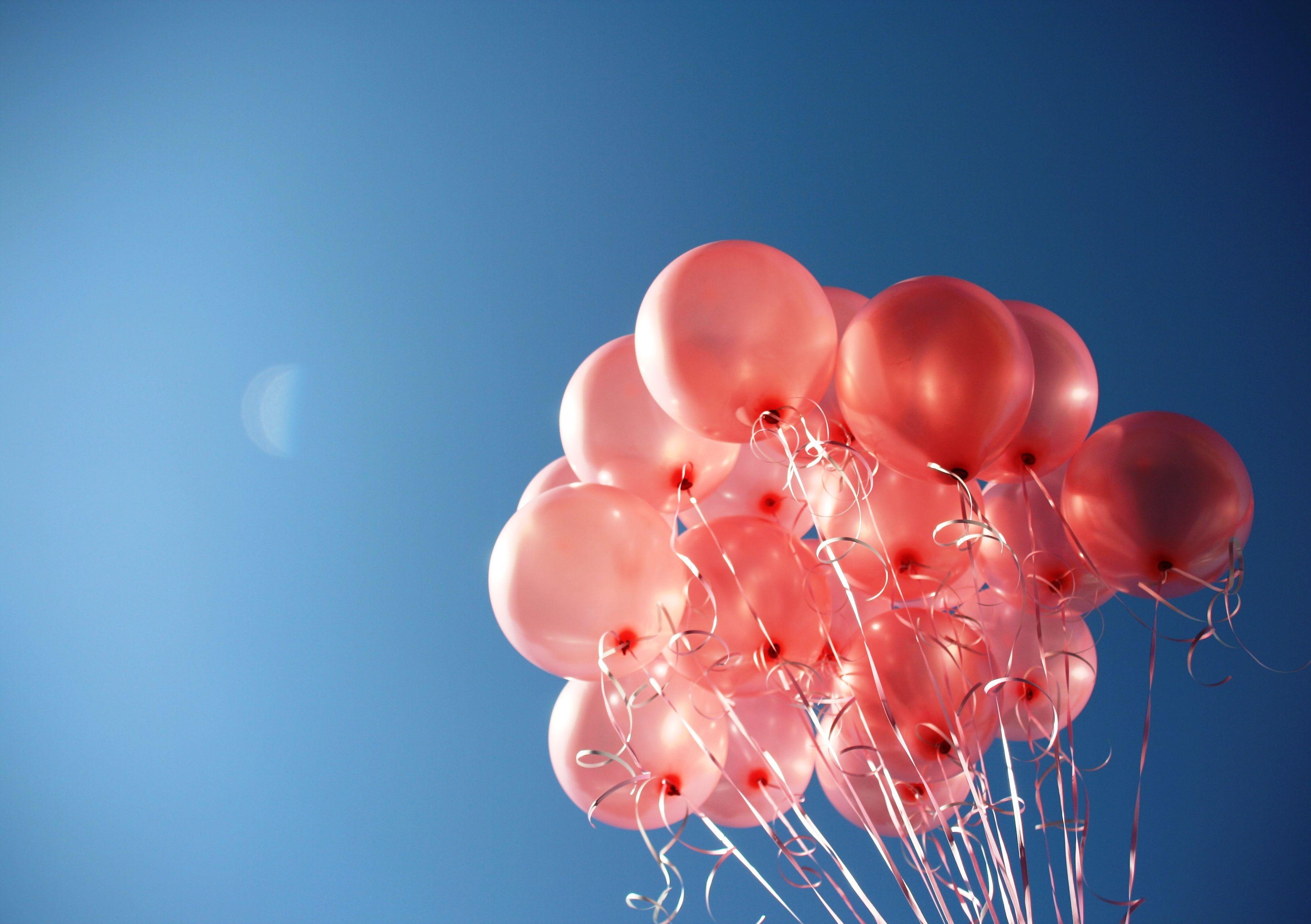 Birthday Wallpaper Pink Balloons Background 3269x2304