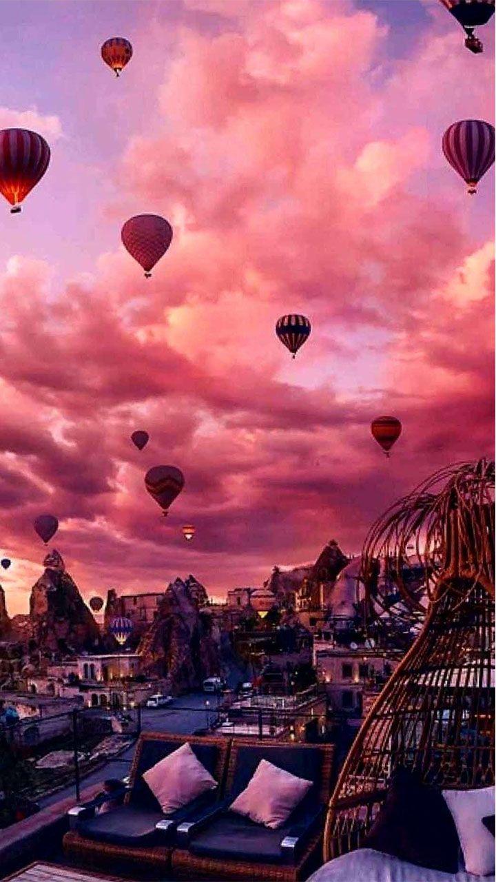 Hot Air Balloon Wallpaper Pink 720x1280