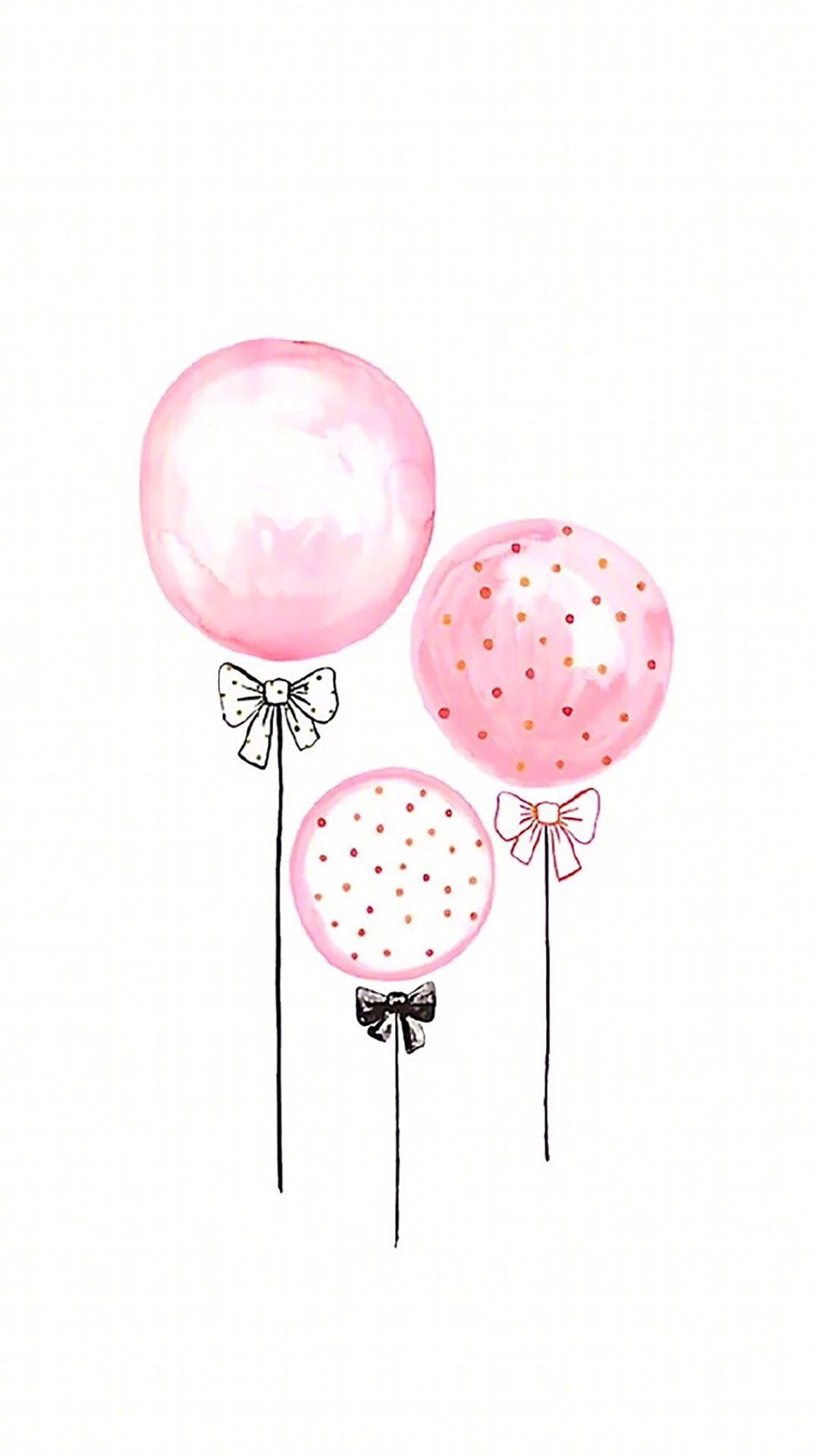 Pink Gold And White Balloon Wallpaper 1080x1920