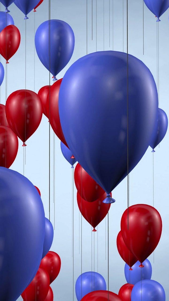 Red White Blue Balloons Wallpaper 720x1280