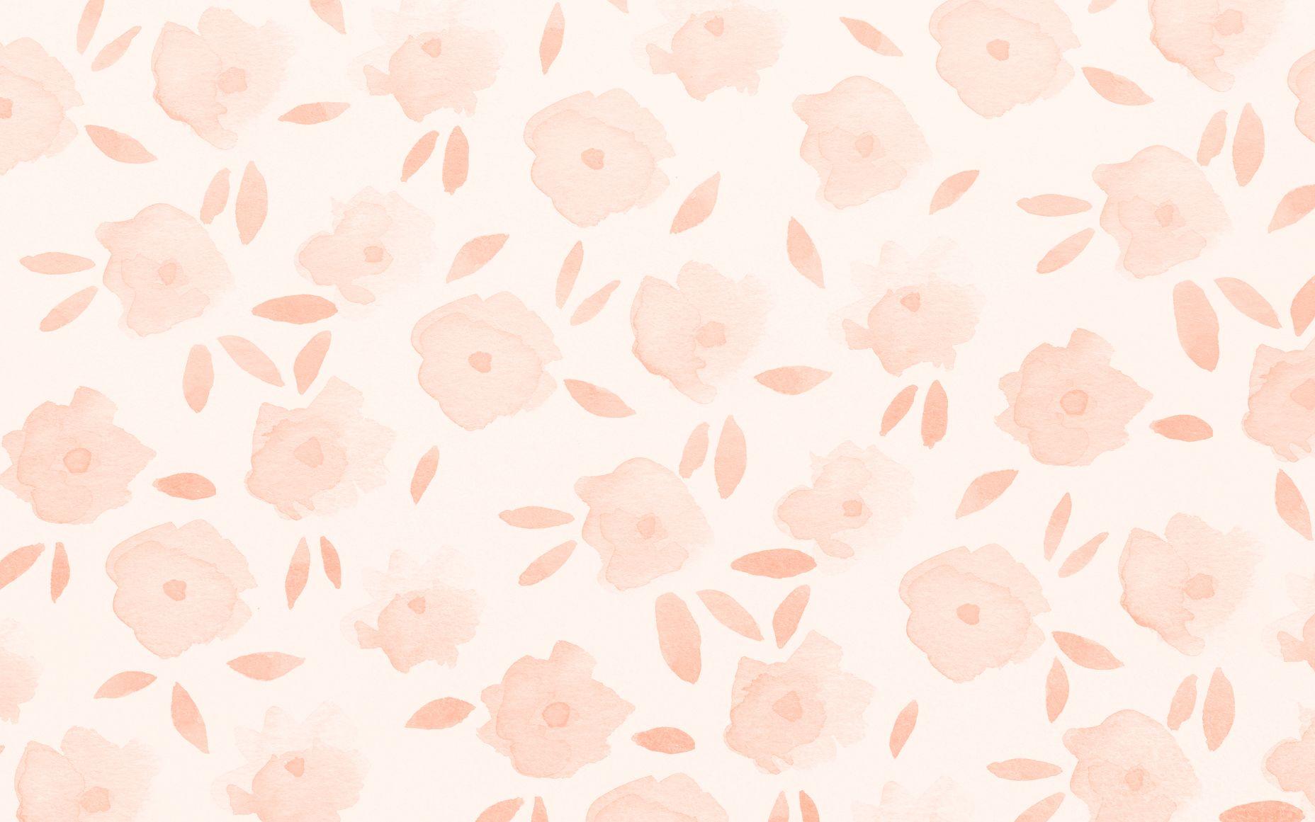 Beige And Pink Floral Wallpaper 1856x1161