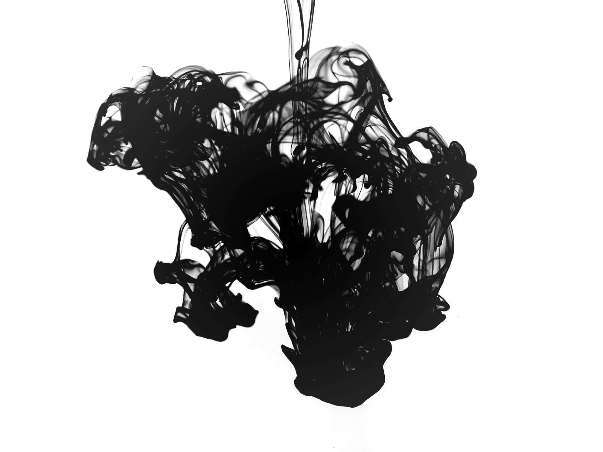 Black And White Ink Blot Wallpaper 2016x1512