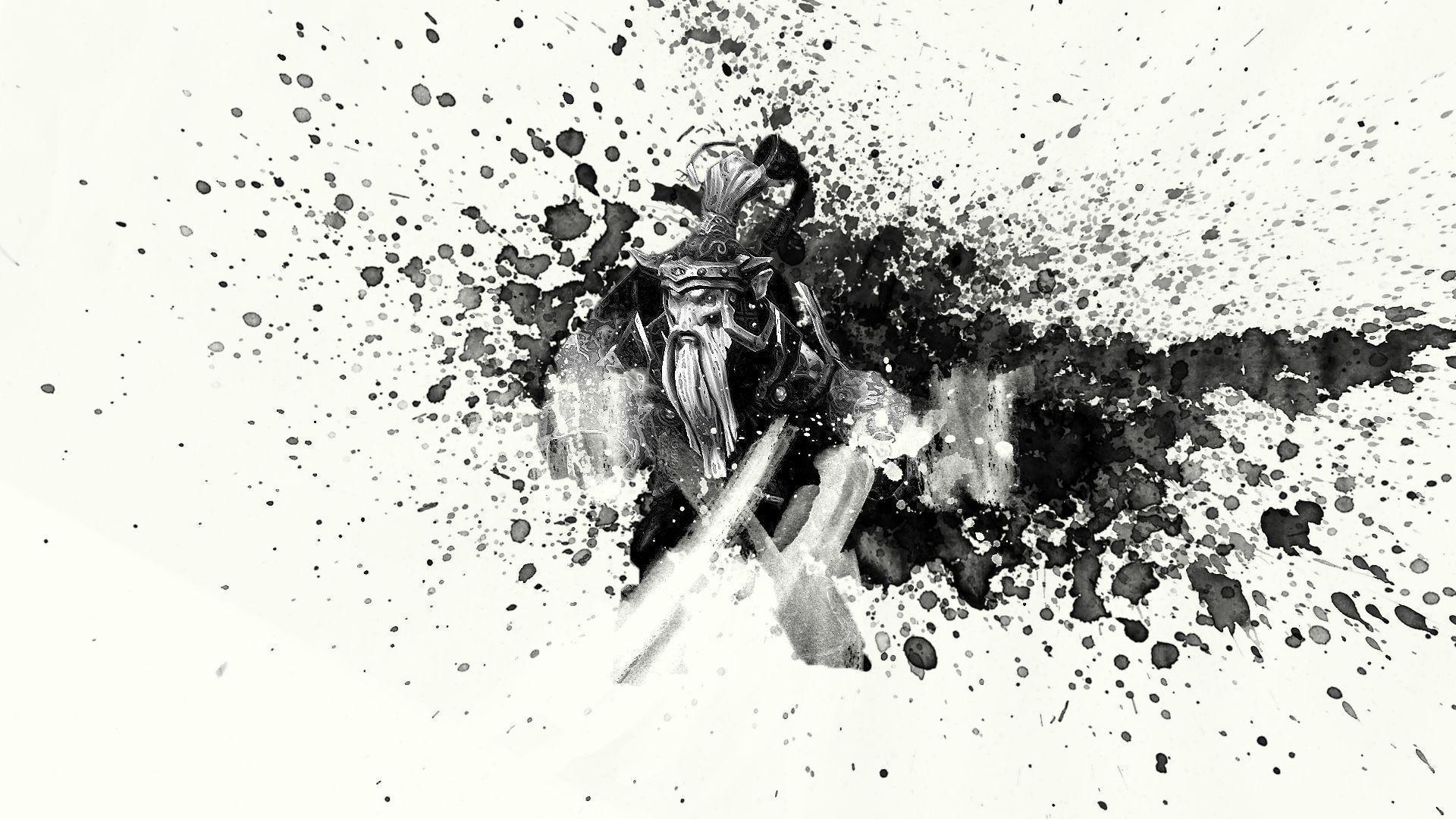 Black Ink Splash Wallpaper 1920x1080