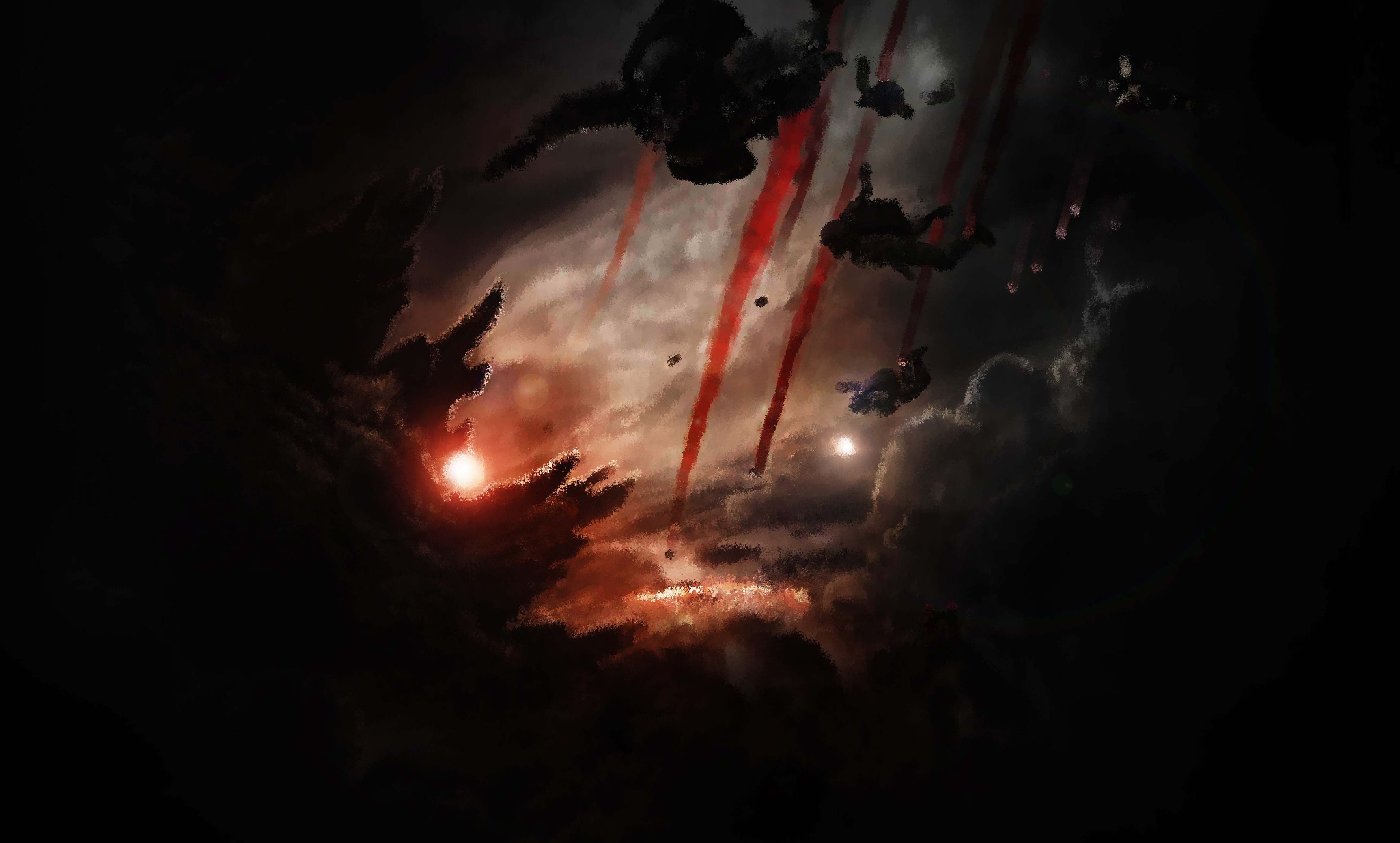 Black Red Ink Brush Wallpaper 4950x2979