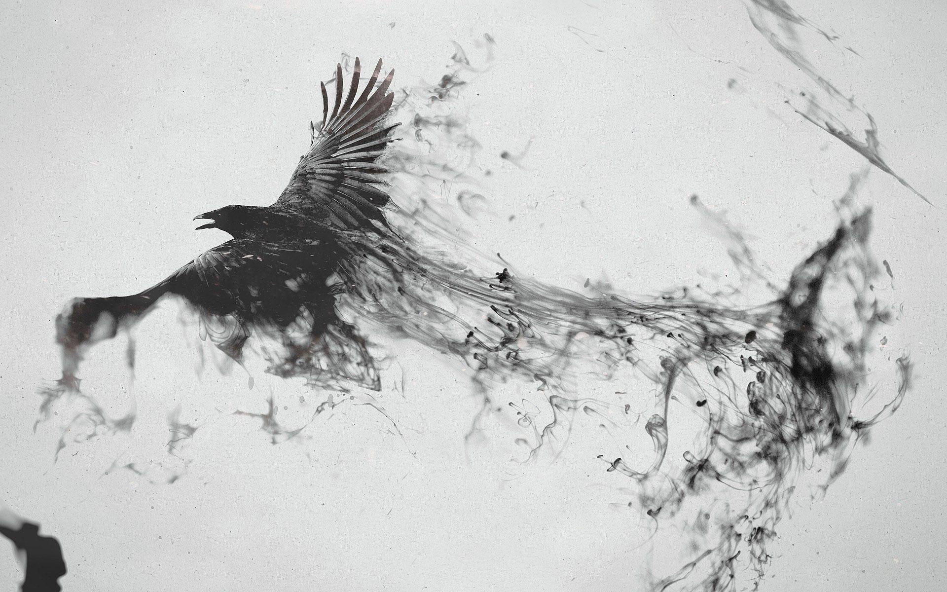 Black White Ink Blot Wallpaper 1920x1200