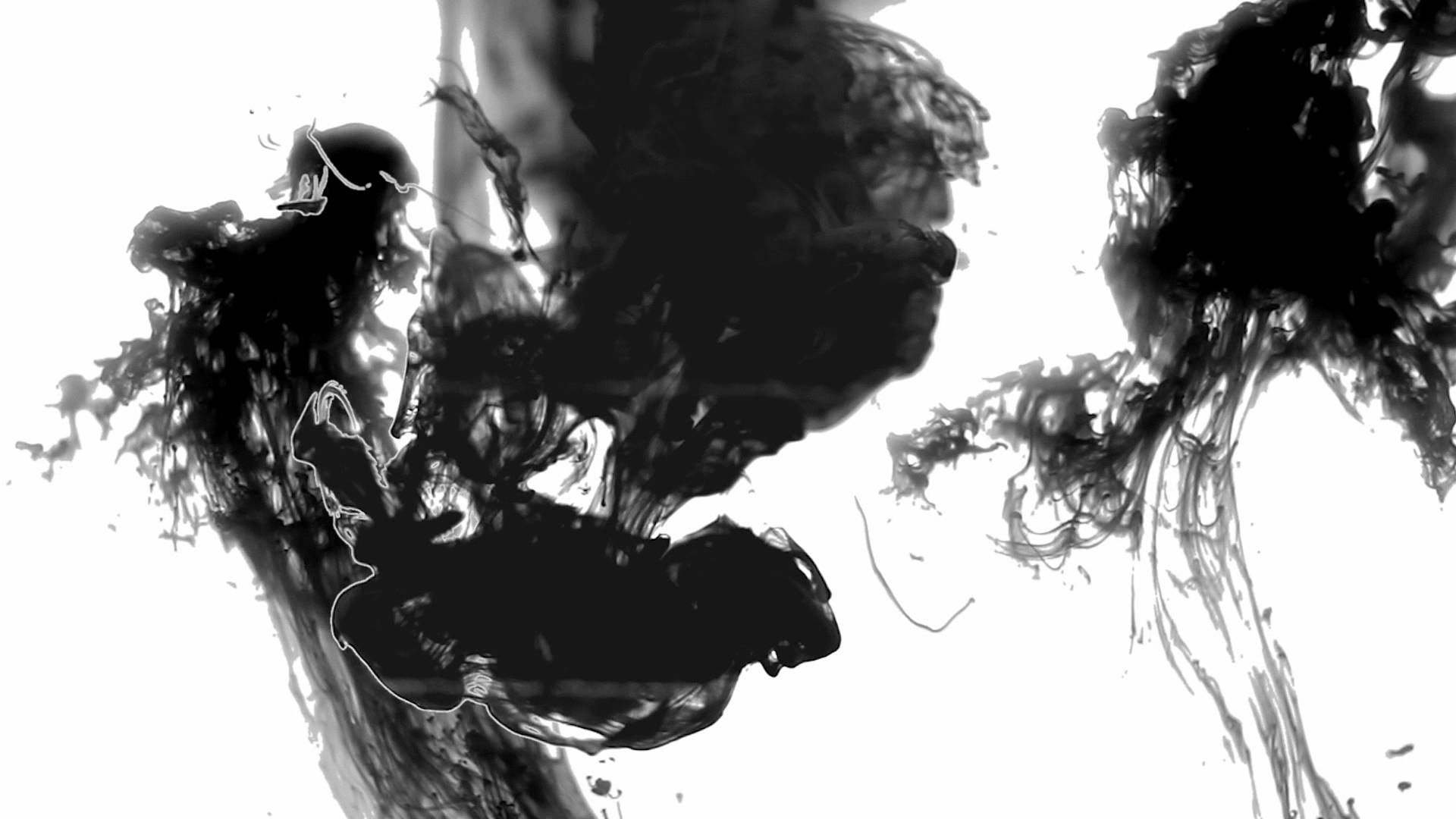 Ink Splash Wallpaper Black And White 1920x1080