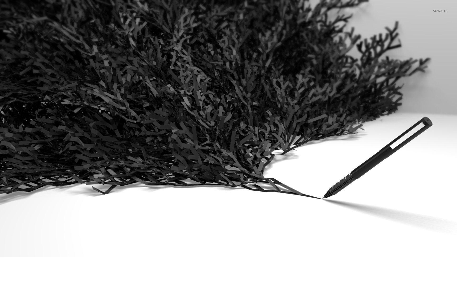 Paper And Ink Black And White Wallpaper 1920x1200