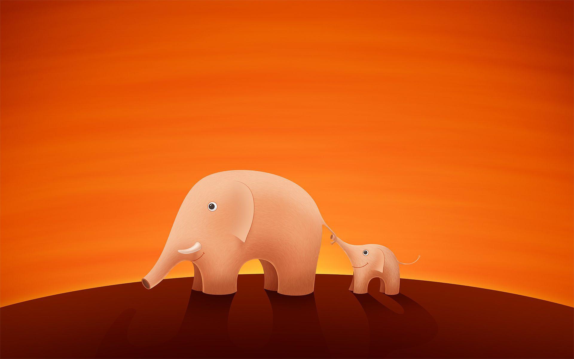 Cartoon Cute Elephant Wallpaper 1920x1200