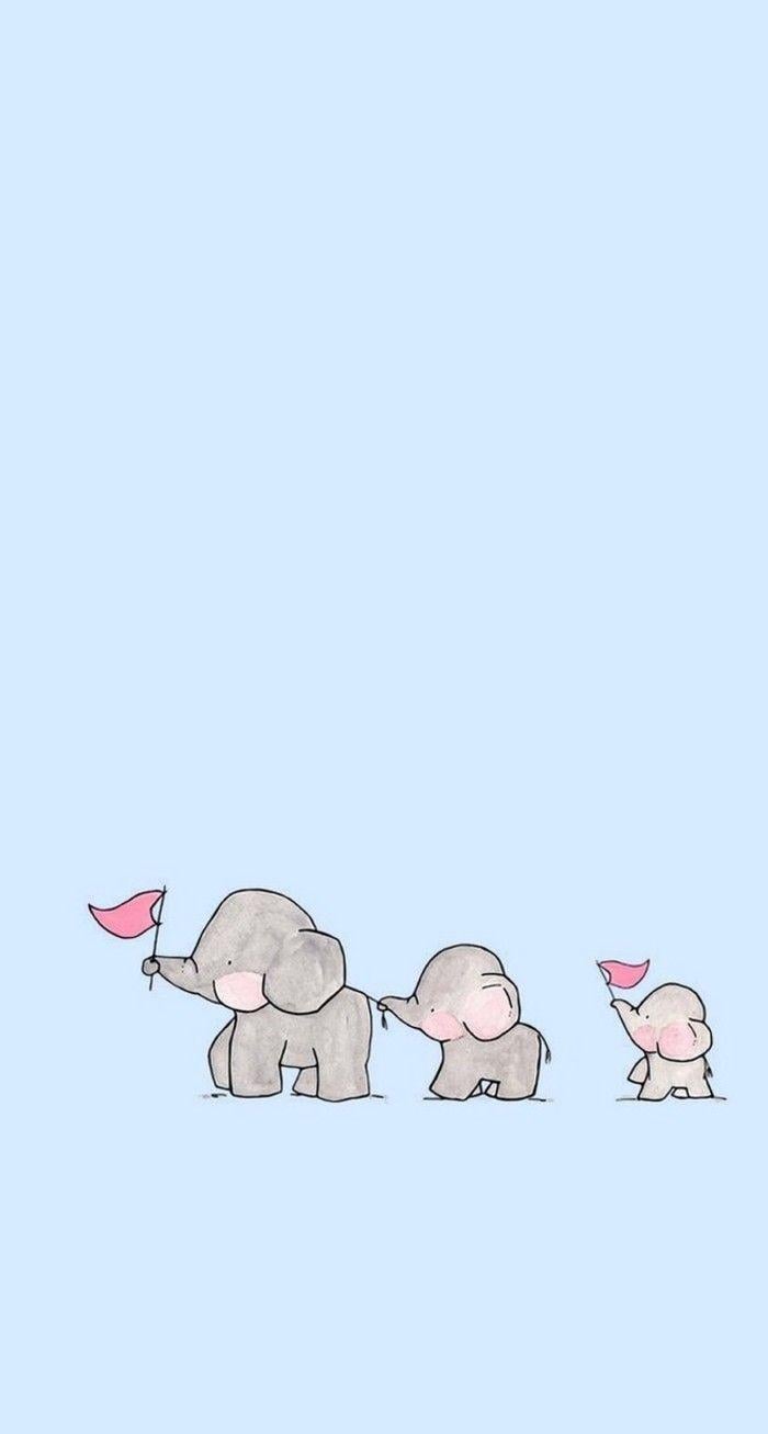 Cute Baby Cartoon Elephant Wallpaper 700x1307