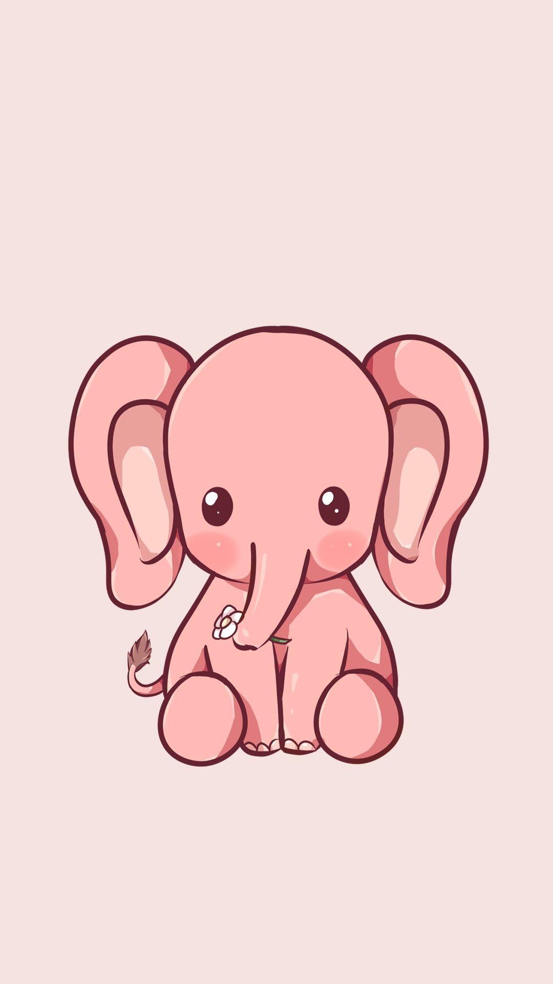 Cute Baby Elephant Cartoon Wallpaper 1080x1920