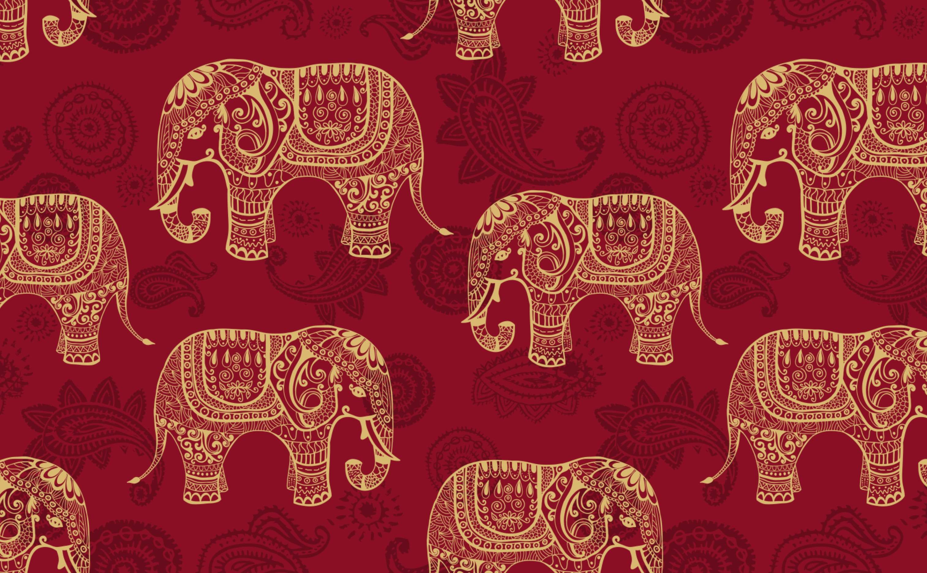 Indian Elephant Print Wallpaper 3028x1872