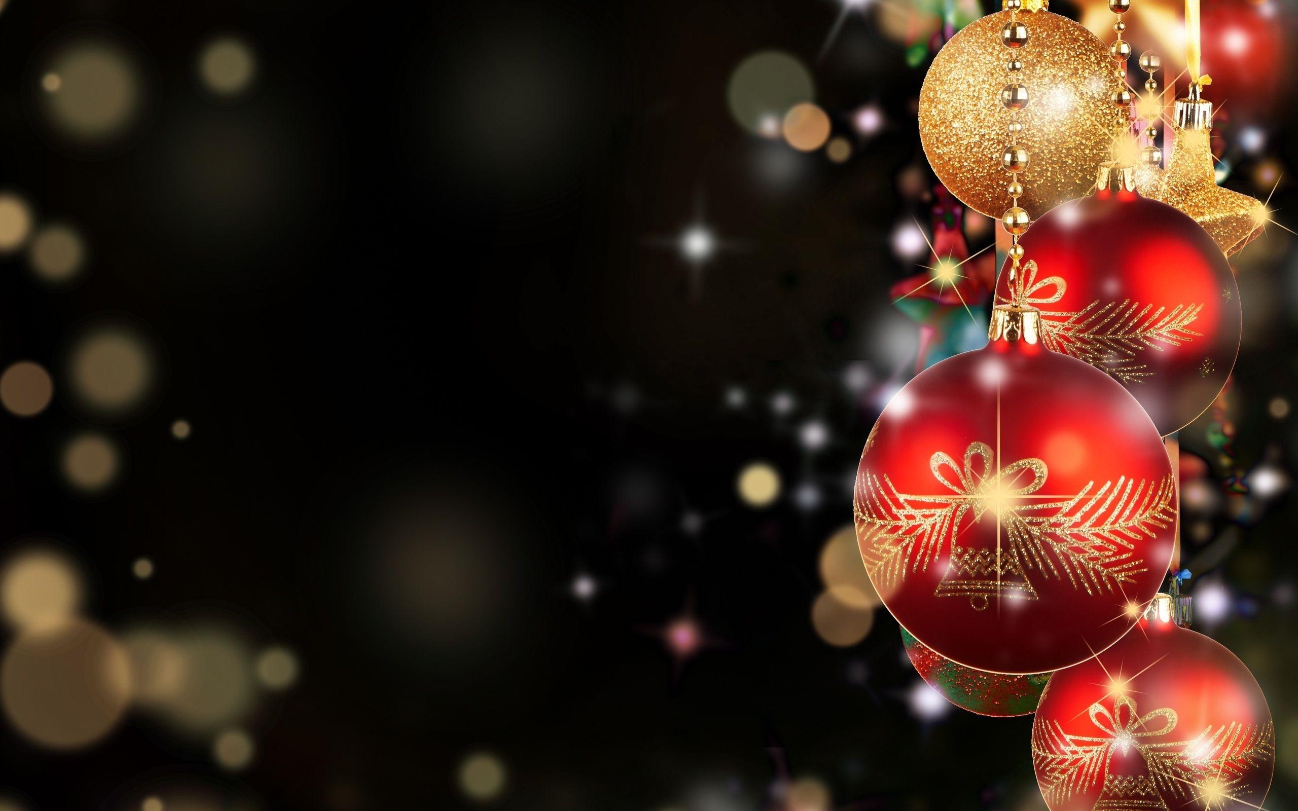 Warm Gold Christmas Wallpapers 2560x1600