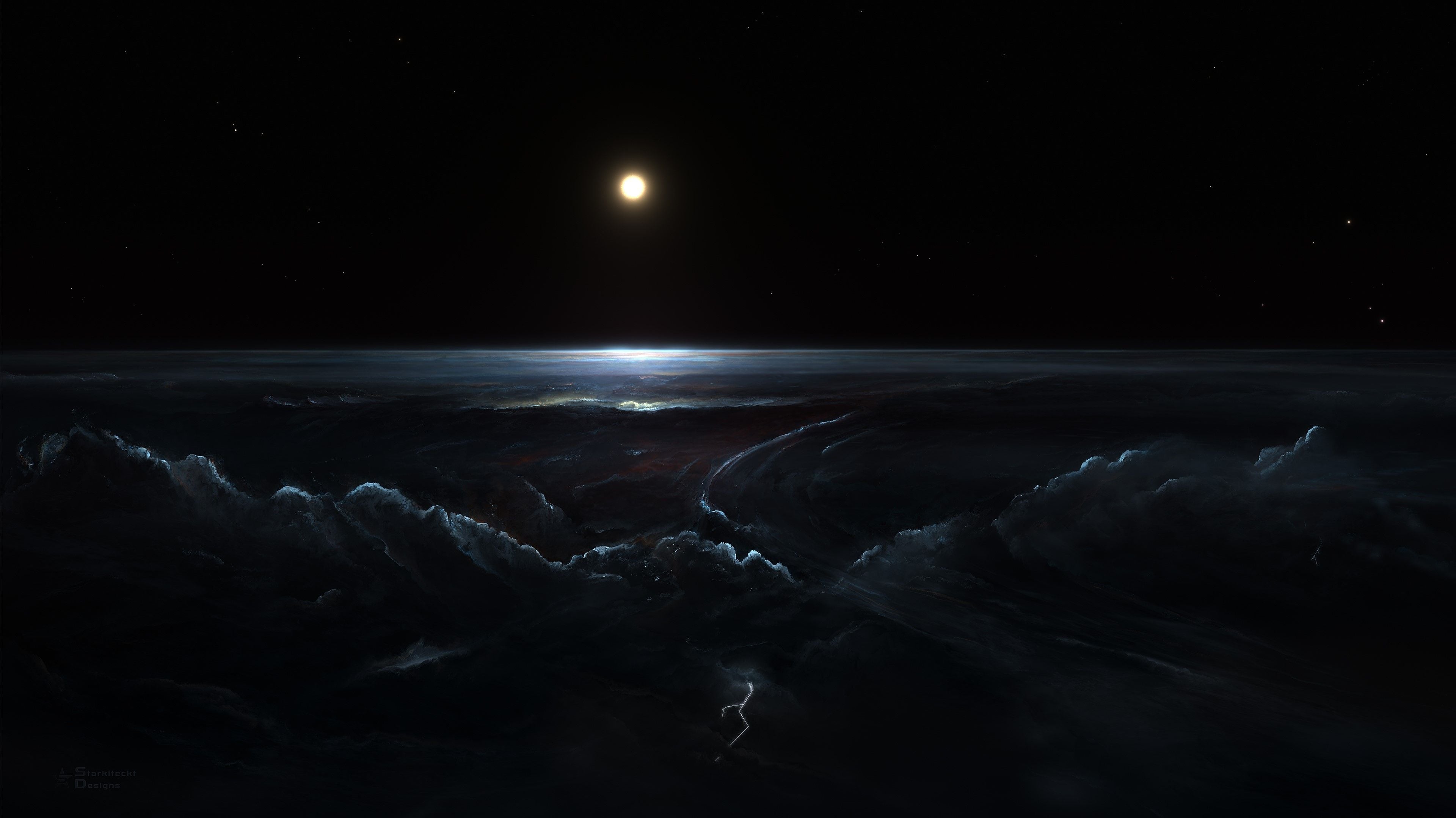 Black Sky With Stars Hd Wallpaper 3840x2160