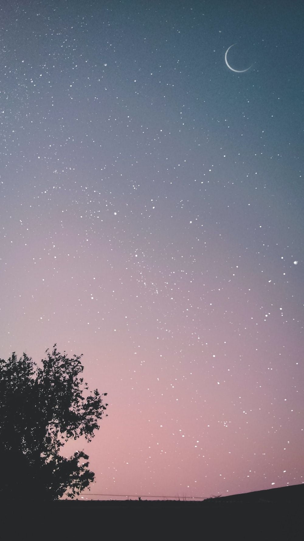 Beautiful Night Sky With Stars And Moon Wallpaper 1000x1777