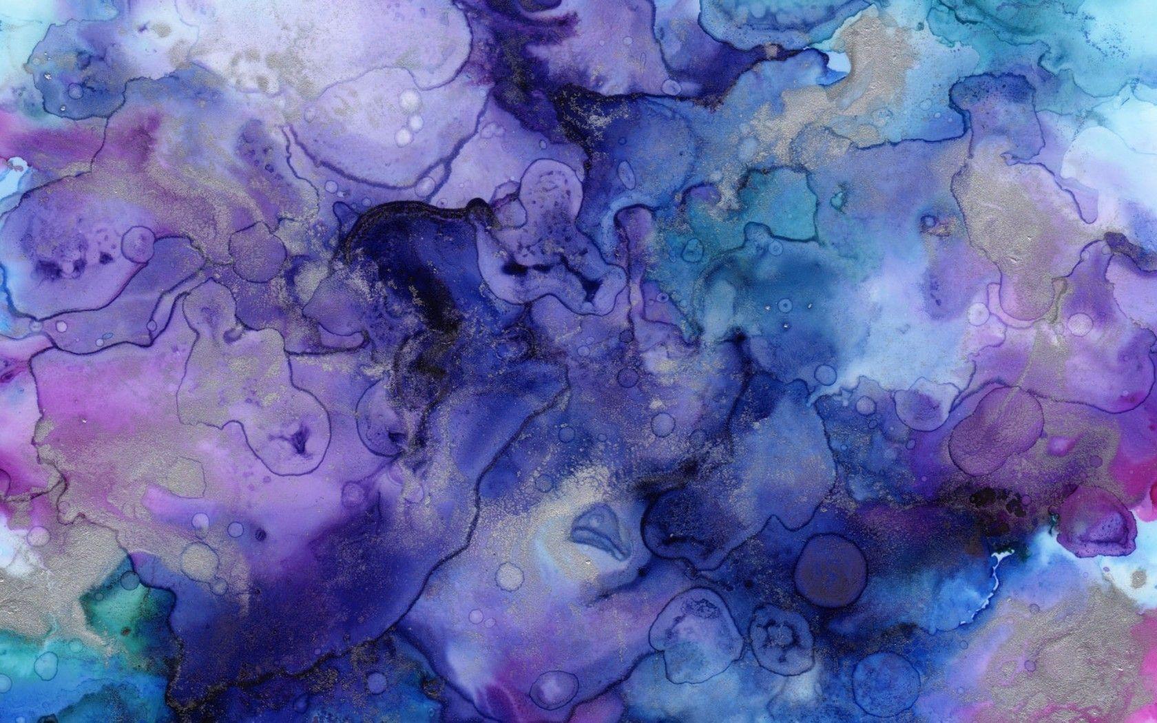Blue Splash Of Watercolor Wallpapers 1680x1050