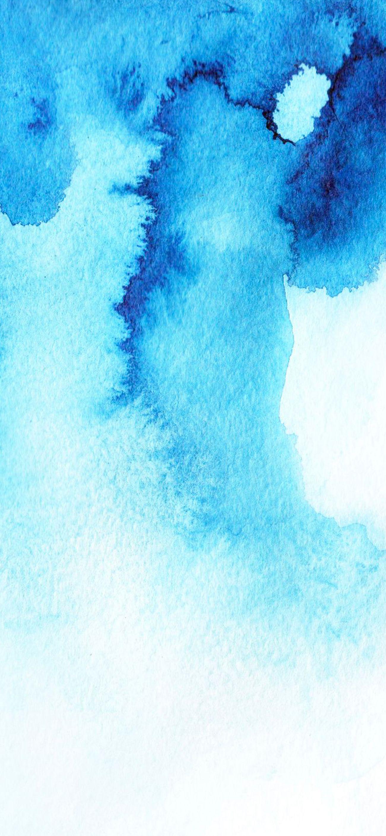 Blue White Watercolor Wallpaper 1301x2820