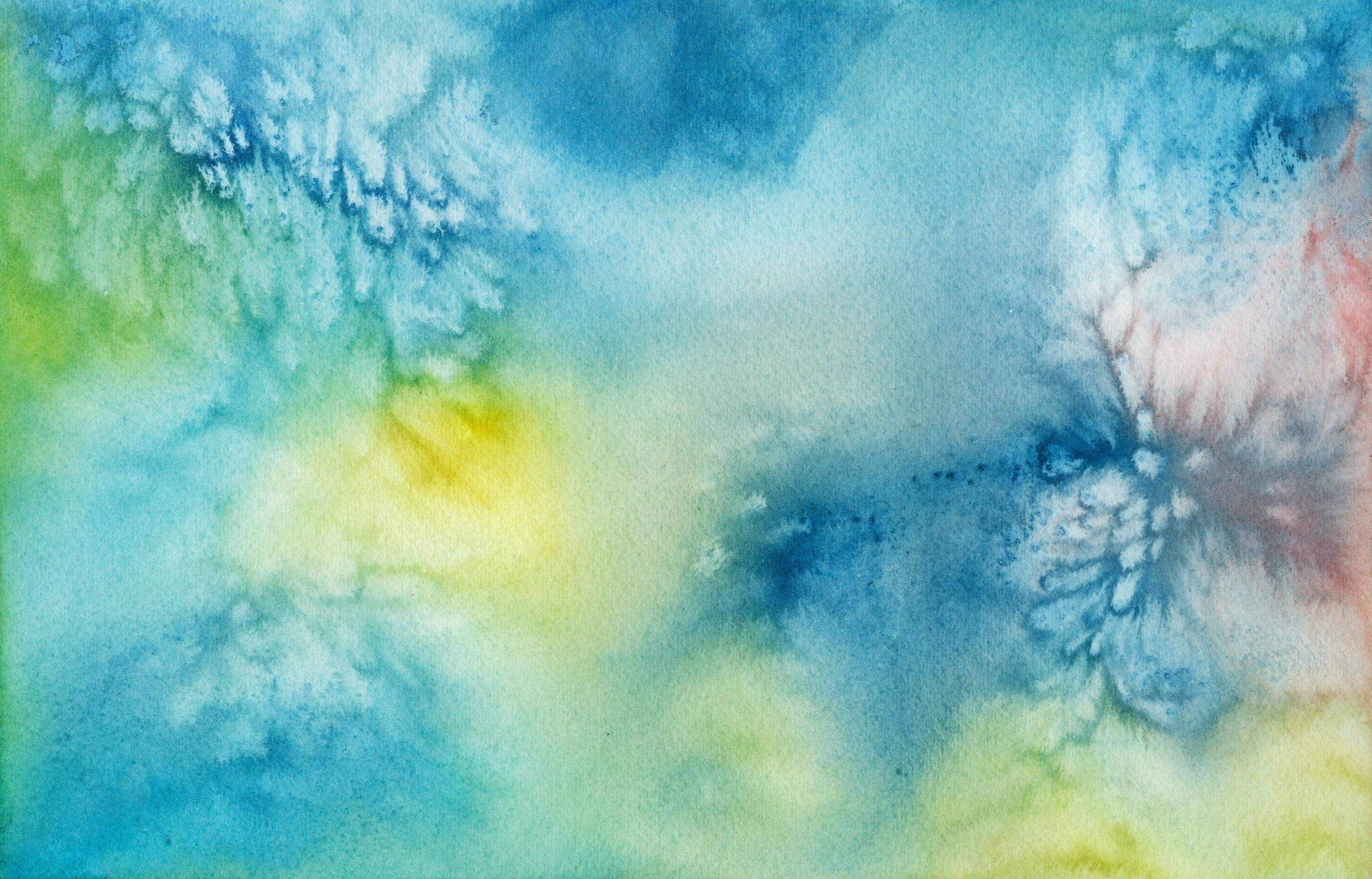 Watercolor Blues Desktop Wallpaper 3168x2028