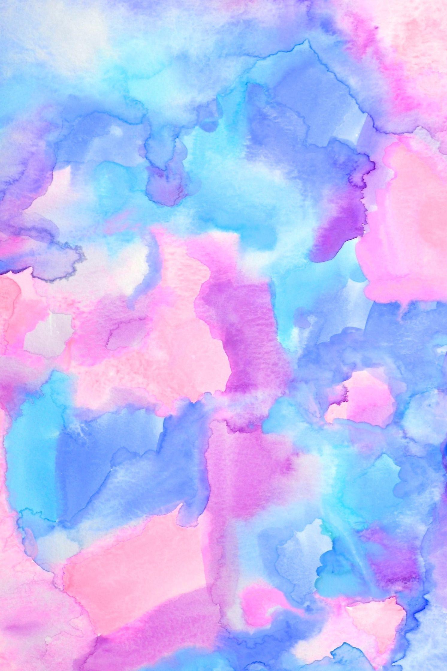 Watercolors Blue And Purple Wallpaper 1492x2238