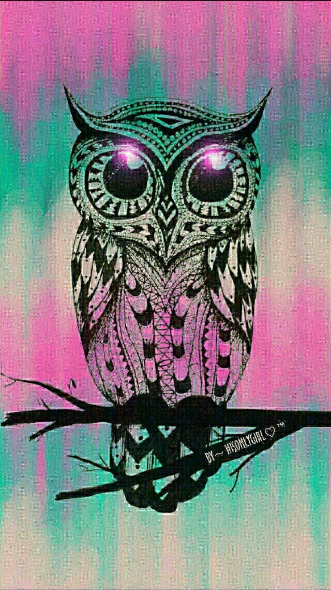 Cute Pink Black Owl Wallpapers 1080x1920