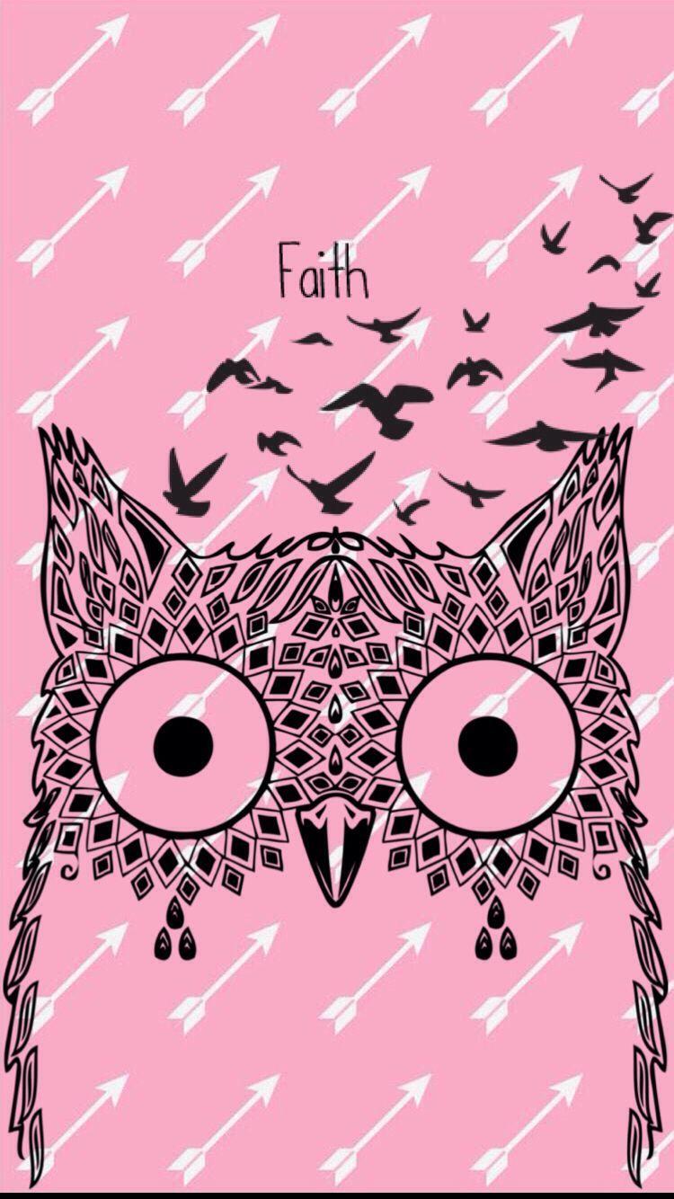 Light Pink Owl Wallpaper 750x1334