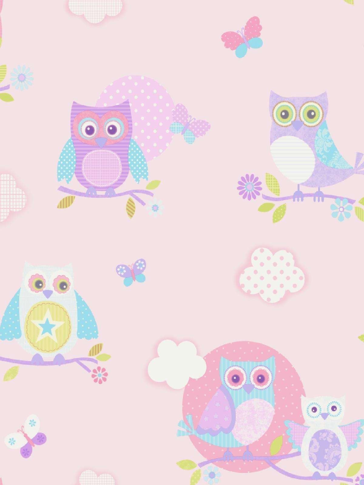 Pink And Purple Owl Wallpaper 1200x1600