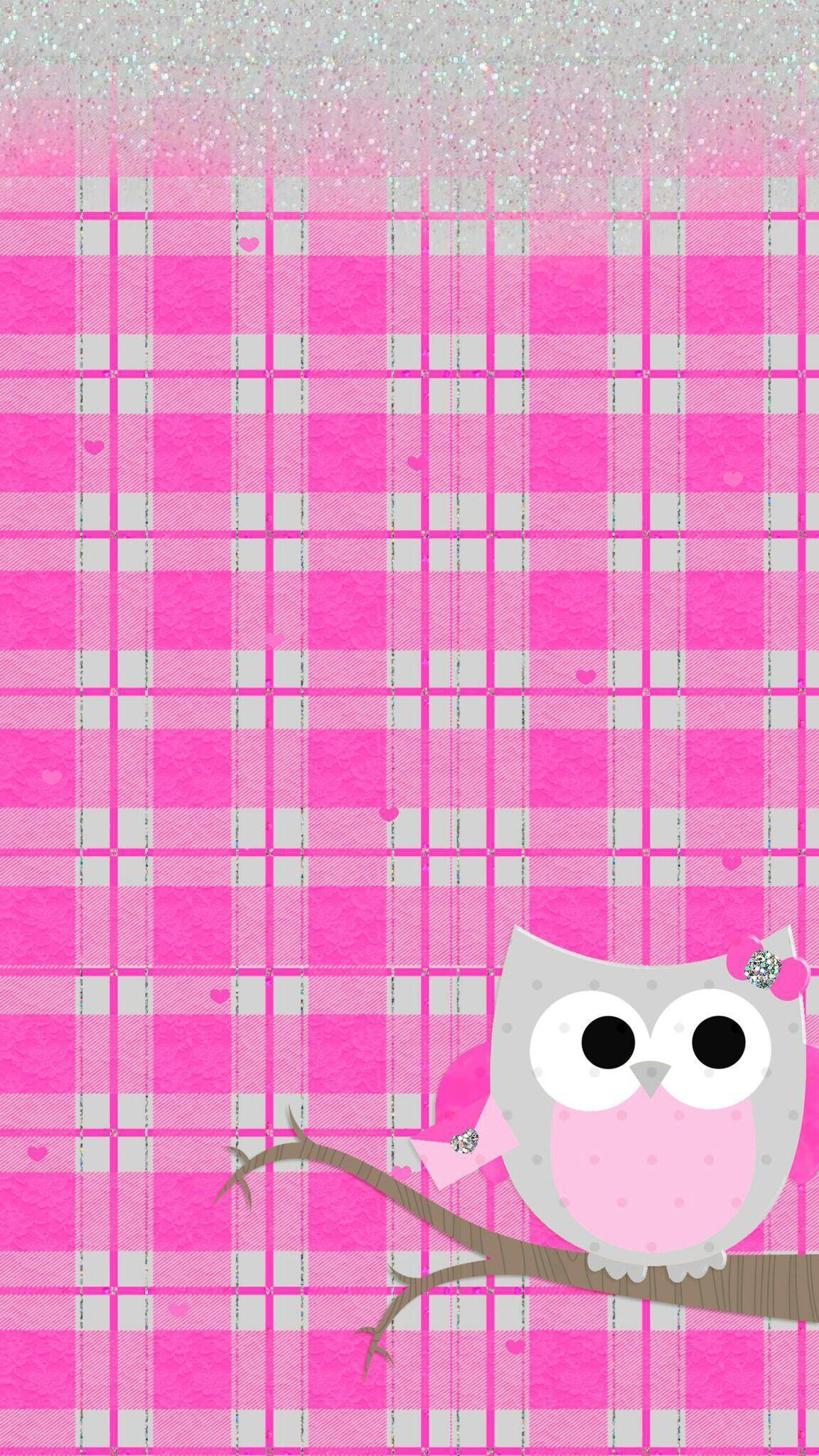 Pink Cute Owl Wallpaper 1152x2048