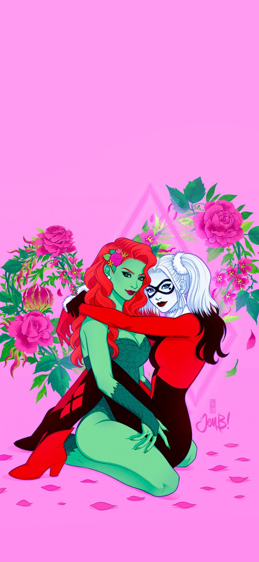 Harley Quinn And Poison Ivy Phone Wallpaper 887x1920