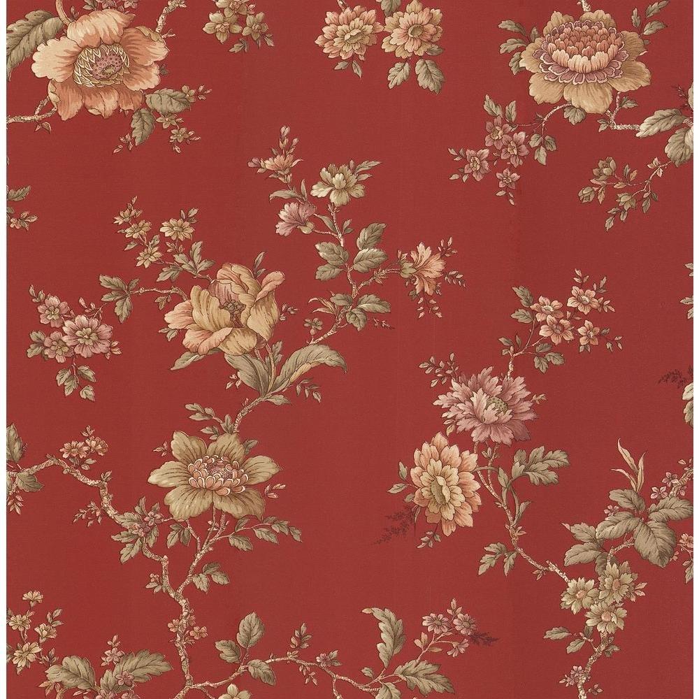Red Floral Print Wallpaper 1000x1000