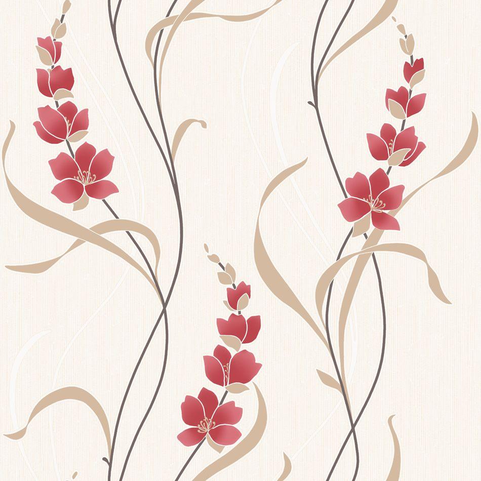 Red Floral Wallpaper Border 950x950