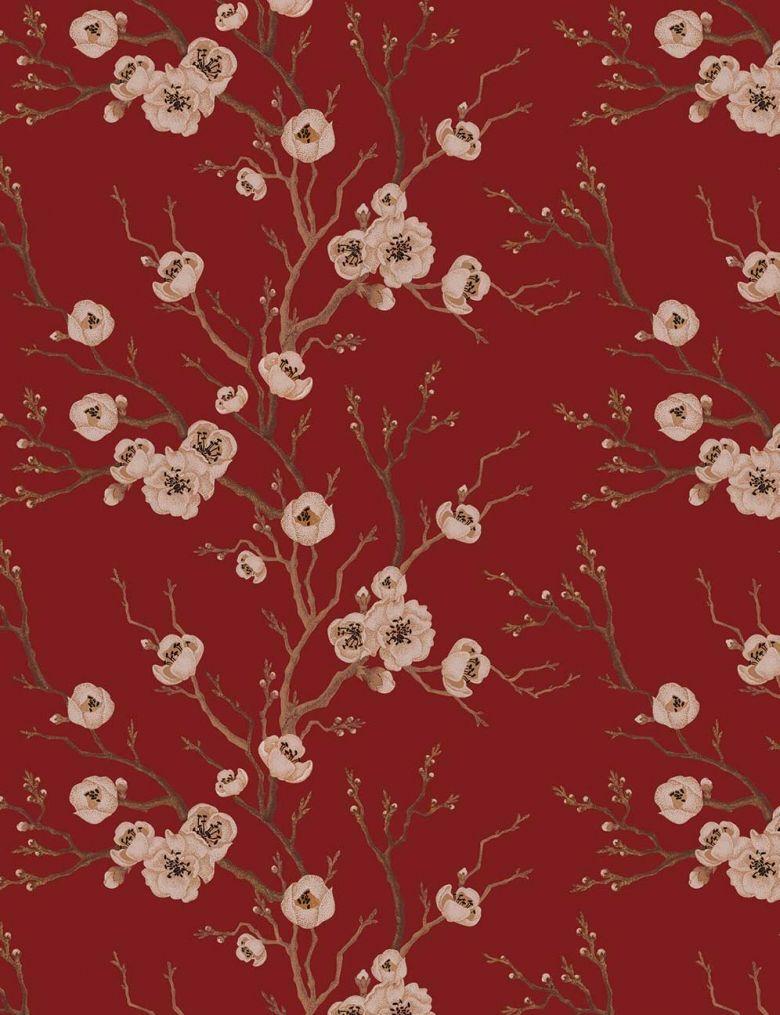 Red Vintage Floral Wallpaper 780x1015