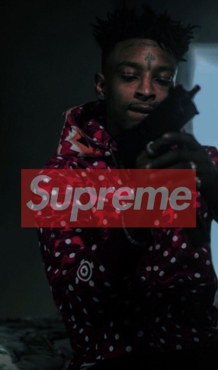 21 Savage Supreme Wallpaper 750x1275