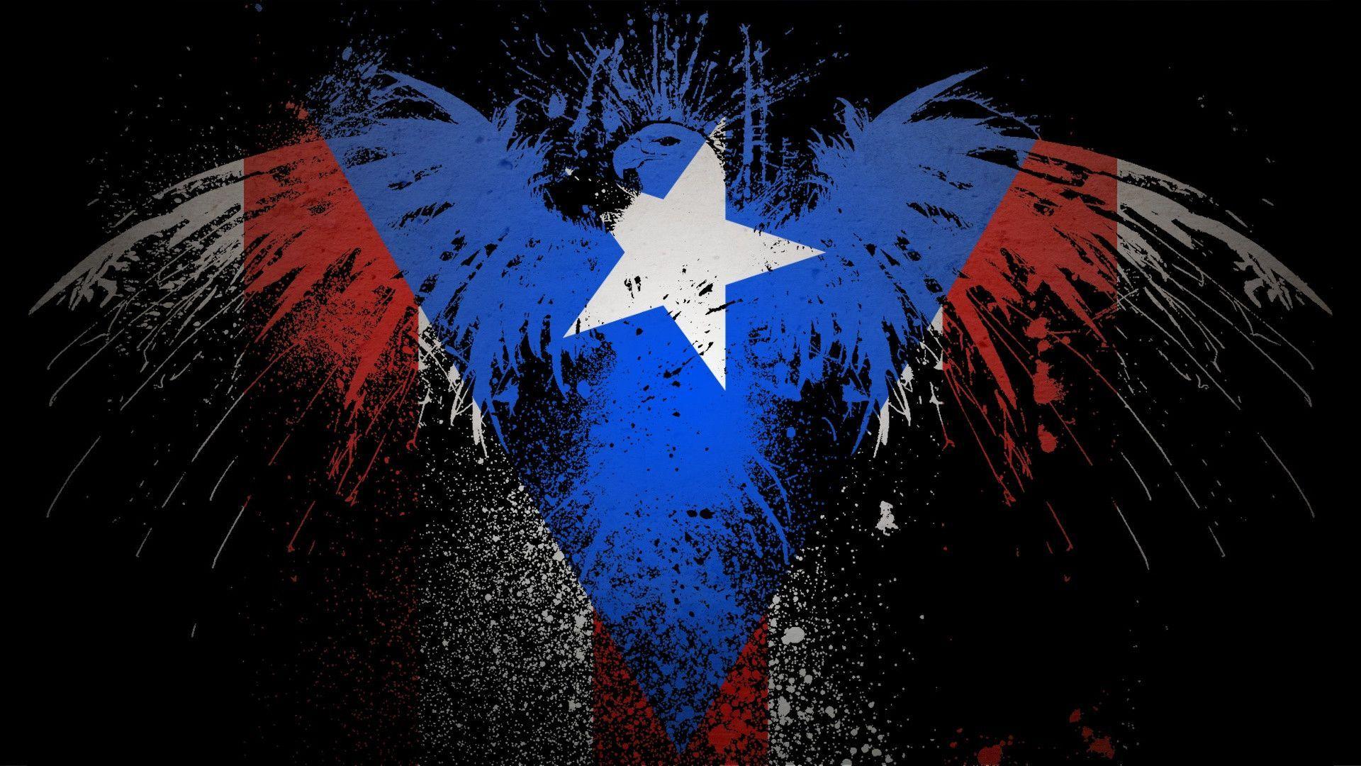 Black Puerto Rican Flag Wallpaper 1920x1080